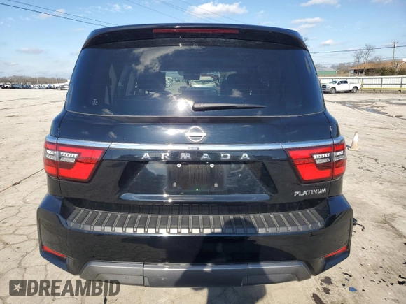 2024 Nissan Armada Platinum with VIN JN8AY2DB2R9853100, listed as a Copart auction lot 87037714 with 15,702 mi miles and Salvage Title. Bid and sale history available at carsss.com. Image 6.