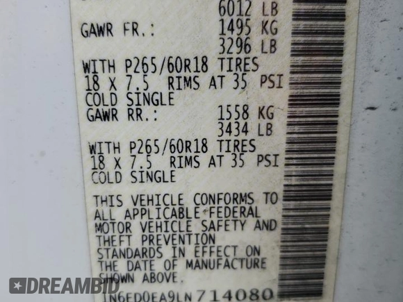 2020 Nissan Frontier SV with VIN 1N6ED0EA9LN714080, listed as a Copart auction lot 52592895 with 28,762 mi miles and Non repairable. Bid and sale history available at DreamBid. Image 13.