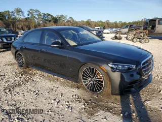 2023 Mercedes-Benz S 580 with VIN W1K6G7GB3PA203111, listed as a Copart auction lot 46899145 with 10,445 mi miles and Salvage Title. Bid and sale history available at DreamBid. Image 4.