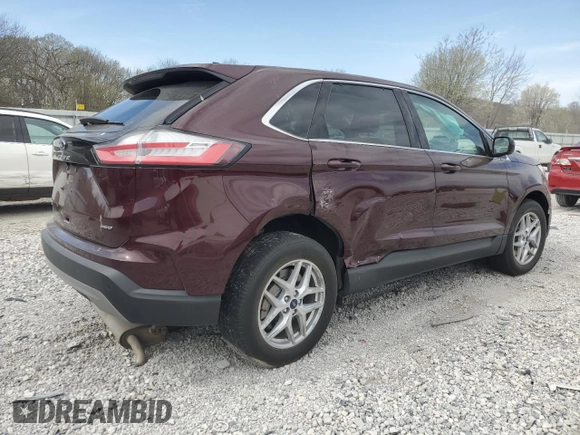 2021 Ford Edge SEL with VIN 2FMPK4J9XMBA02206, listed as a Copart auction lot 49513785 with 91,666 mi miles and Salvage Title. Bid and sale history available at carsss.com. Image 3.