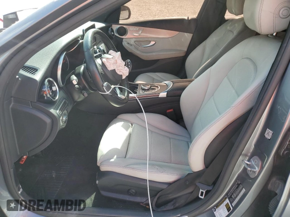 2018 Mercedes-Benz C 300 with VIN 55SWF4JBXJU265610, listed as a Copart auction lot 57435215 with 46,071 mi miles and Salvage title. Bid and sale history available at DreamBid. Image 7.