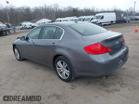 2011 Infiniti G25 x with VIN JN1DV6AR1BM653907, listed as a IAAI auction lot 41628344 with 158,949 mi miles. Bid and sale history available at carsss.com. Image 3.