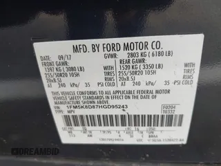 2017 Ford Explorer XLT с VIN 1FM5K8D87HGD95243, выставлен на аукционе IAAI как лот 42393470 с пробегом 133 772 миль миль и . История ставок и продаж доступна на DreamBid. Изображение 9.