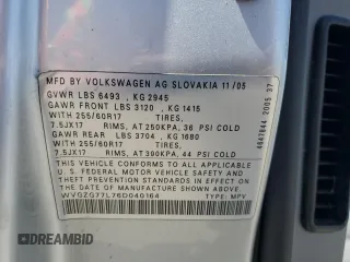 2006 Volkswagen Touareg 3.2L V6 with VIN WVGZG77L76D040164, listed as a Copart auction lot 51551155 with 169,611 mi miles and Salvage Title. Bid and sale history available at DreamBid. Image 13.