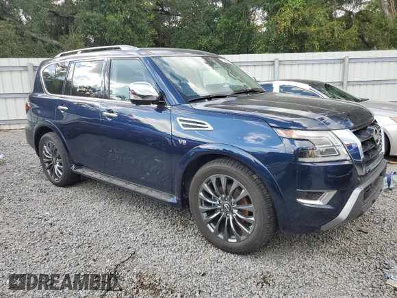 2021 Nissan Armada Platinum with VIN JN8AY2DA5M9372810, listed as a Copart auction lot 73799544 with 29,382 mi miles and Non Repairable. Bid and sale history available at carsss.com. Image 4.