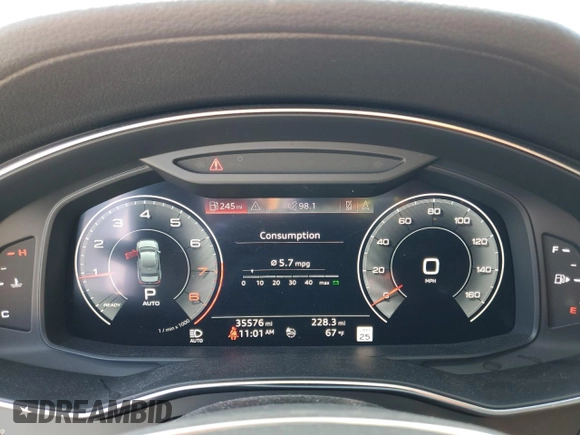 2019 Audi A6 Premium Plus with VIN WAUE8AF27KN118076, listed as a Copart auction lot 46217664 with 35,576 mi miles. Bid and sale history available at carsss.com. Image 9.