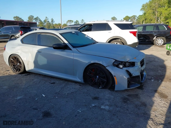 2024 BMW M2 with VIN 3MF13DM04R8E25637, listed as a IAAI auction lot 41556777 with 18,810 mi miles. Bid and sale history available at carsss.com. Image 1.