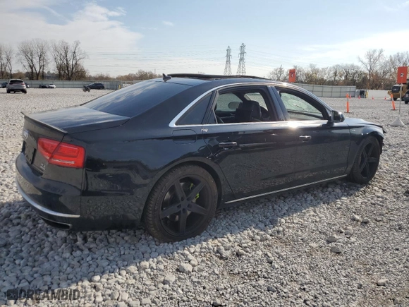 2013 Audi A8 L 6.3L with VIN WAUR4AFD1DN010893, listed as a Copart auction lot 78379394 with 115,085 mi miles and Salvage Title. Bid and sale history available at carsss.com. Image 3.