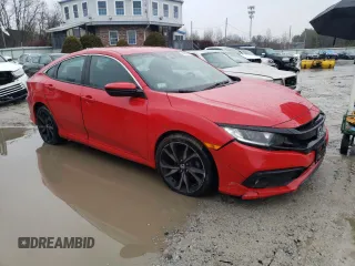 2019 Honda Civic Sport with VIN 2HGFC2F83KH578216, listed as a Copart auction lot 46923645 with 49,593 mi miles and Salvage Title. Bid and sale history available at DreamBid. Image 4.