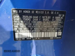 2020 Honda Fit Sport z VIN 3HGGK5H6XLM715322, wystawiony jako Copart lot #52741045 z przebiegiem 107 458 mil mil oraz Szkoda całkowita • Salvage title. Historia ofert i sprzedaży dostępna na DreamBid. Obrazek 12.