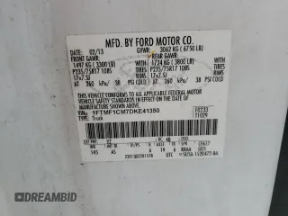 2013 Ford F-150 XL with VIN 1FTMF1CM7DKE41350, listed as a Copart auction lot 47526385 with 210,727 mi miles and Salvage Title. Bid and sale history available at carsss.com. Image 12.