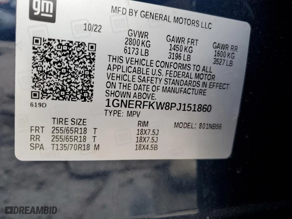 2023 Chevrolet Traverse LS with VIN 1GNERFKW8PJ151860, listed as a Copart auction lot 48976335 with 24,651 mi miles and Salvage Title. Bid and sale history available at carsss.com. Image 13.