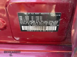2016 Subaru Legacy Premium with VIN 4S3BNAC67G3034929, listed as a Copart auction lot 64599185 with 175,355 mi miles and Clean title. Bid and sale history available at DreamBid. Image 10.