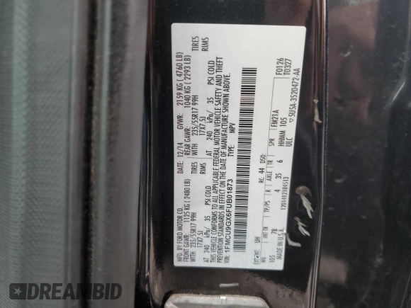 2015 Ford Escape SE with VIN 1FMCU9GX6FUB01873, listed as a Copart auction lot 52743085 with 165,192 mi miles and Clean Title. Bid and sale history available at carsss.com. Image 12.