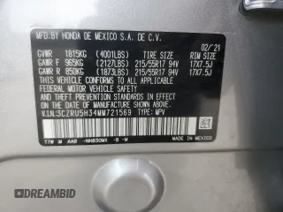2021 Honda HR-V LX with VIN 3CZRU5H34MM721569, listed as a Copart auction lot 50612705 with 22,146 mi miles and Salvage Title. Bid and sale history available at carsss.com. Image 15.