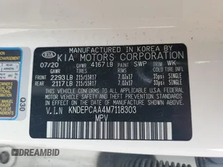 2021 Kia Seltos LX with VIN KNDEPCAA4M7118303, listed as a Copart auction lot 58011615 with 45,750 mi miles and Salvage title. Bid and sale history available at DreamBid. Image 14.