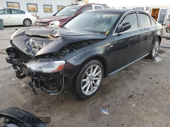 2014 Audi A4 Premium Plus with VIN WAUFFAFLXEN014656, listed as a Copart auction lot 80577704 with 115,204 mi miles and Salvage Title. Bid and sale history available at carsss.com. Image 1.