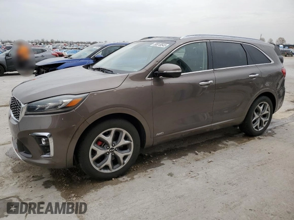 2019 Kia Sorento SX V6 with VIN 5XYPKDA57KG470436, listed as a Copart auction lot 50818545 with 168,760 mi miles and Salvage Title. Bid and sale history available at carsss.com. Image 1.