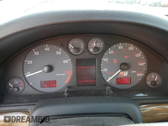 2001 Audi S4 with VIN WAURD68D91A045162, listed as a Copart auction lot 52643245 with 175,863 mi miles and Clean Title. Bid and sale history available at carsss.com. Image 9.