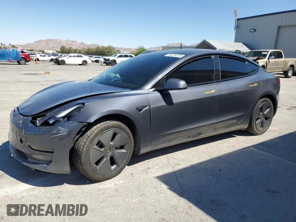 2023 Tesla Model 3 z VIN 5YJ3E1EAXPF409835, wystawiony jako Copart lot #56205335 z przebiegiem Nie podano mil oraz Szkoda całkowita • Salvage title. Historia ofert i sprzedaży dostępna na DreamBid. Obrazek 1.