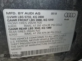 2018 Audi SQ5 Prestige with VIN WA1C4AFY3J2185410, listed as a Copart auction lot 56723415 with 95,482 mi miles and Salvage title. Bid and sale history available at DreamBid. Image 14.