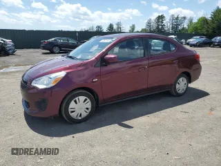 2020 Mitsubishi Mirage ES with VIN ML32F3FJ8LHF01352, listed as a Copart auction lot 57063755 with 55,965 mi miles and Salvage title. Bid and sale history available at DreamBid. Image 1.