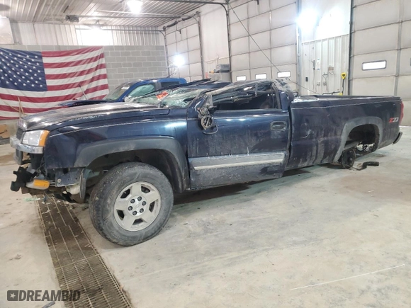 2005 Chevrolet Silverado 1500 Z71 with VIN 1GCEK14T45Z141604, listed as a Copart auction lot 44454935 with 0 mi miles and Non Repairable. Bid and sale history available at carsss.com. Image 1.