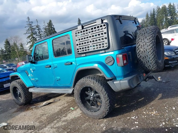 2020 Jeep Wrangler Unlimited North Edition with VIN 1C4HJXENXLW114506, listed as a IAAI auction lot 41539033 with 92,330 mi miles. Bid and sale history available at carsss.com. Image 14.