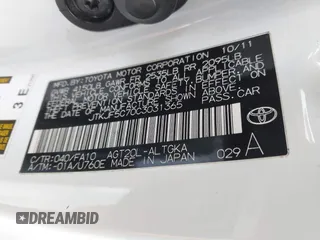 2012 Scion tC with VIN JTKJF5C70C3031365, listed as a IAAI auction lot 41607290 with 241,183 mi miles. Bid and sale history available at carsss.com. Image 9.