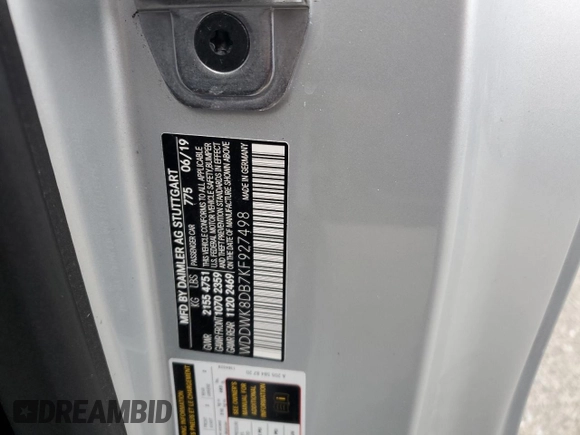 2019 Mercedes-Benz C 300 with VIN WDDWK8DB7KF927498, listed as a Copart auction lot 43358555 with 62,921 mi miles and Salvage Title. Bid and sale history available at carsss.com. Image 12.
