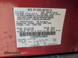 2015 Ford Taurus Limited with VIN 1FAHP2F87FG100870, listed as a Copart auction lot 65283605 with 212,635 mi miles and Clean title. Bid and sale history available at DreamBid. Image 12.