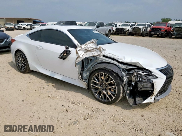 2015 Lexus RC 350 F Sport with VIN JTHHE5BC8F5002355, listed as a Copart auction lot 56369295 with 72,620 mi miles and Salvage title. Bid and sale history available at DreamBid. Image 4.