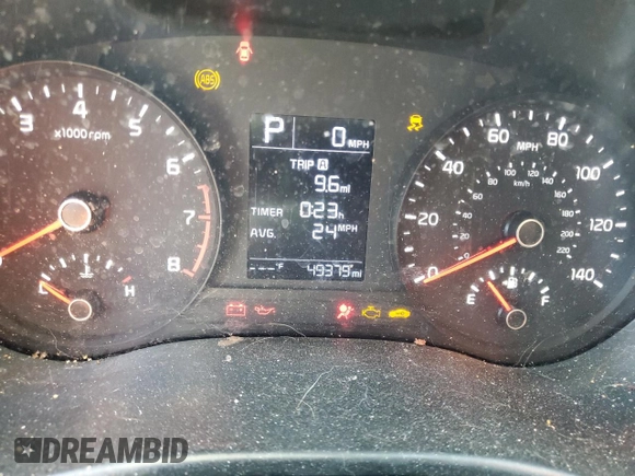 2023 Kia Rio LX with VIN 3KPA24AD3PE613044, listed as a Copart auction lot 46175935 with 49,379 mi miles and Salvage Title. Bid and sale history available at DreamBid. Image 9.