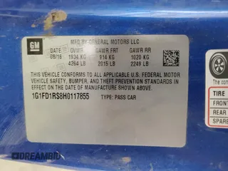 2017 Chevrolet Camaro 2LT z VIN 1G1FD1RS8H0117855, wystawiony jako Copart lot #58581245 z przebiegiem Nie podano mil oraz Szkoda całkowita • Salvage title. Historia ofert i sprzedaży dostępna na DreamBid. Obrazek 13.