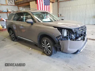 2023 Nissan Pathfinder Platinum with VIN 5N1DR3DK7PC224746, listed as a Copart auction lot 49242495 with 31,442 mi miles and Salvage title. Bid and sale history available at DreamBid. Image 4.