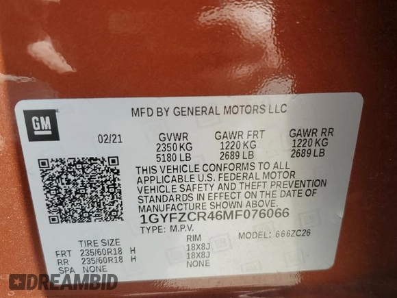 2021 Cadillac XT4 FWD Premium Luxury z VIN 1GYFZCR46MF076066, wystawiony jako Copart lot #47493235 z przebiegiem 21 550 mil mil oraz Nie do naprawy. Historia ofert i sprzedaży dostępna na DreamBid. Obrazek 15.