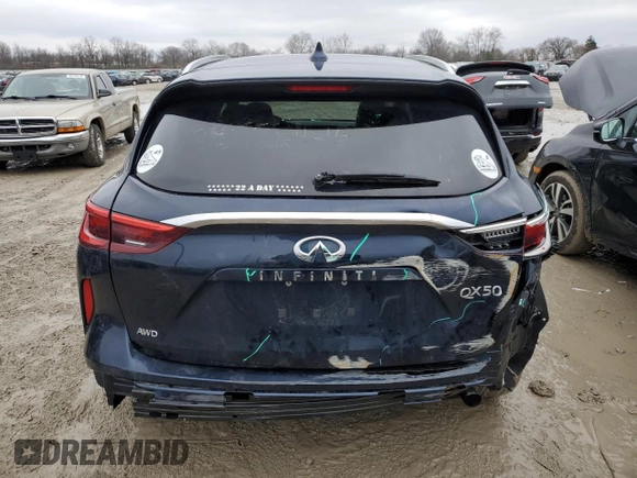 2019 Infiniti QX50 LUXE with VIN 3PCAJ5M30KF116984, listed as a Copart auction lot 44524413 with 52,745 mi miles. Bid and sale history available at carsss.com. Image 6.