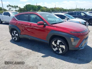 2024 Hyundai Kona Limited with VIN KM8HECA37RU111581, listed as a IAAI auction lot 41894881 with 9,132 mi miles and . Bid and sale history available at DreamBid. Image 1.