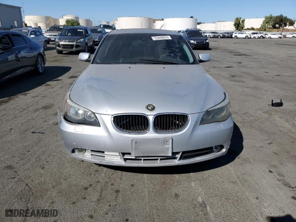 2004 BMW 5 Series 525i with VIN WBANA53594B174244, listed as a Copart auction lot 72442674 with 257,746 mi miles and Salvage Title. Bid and sale history available at carsss.com. Image 5.