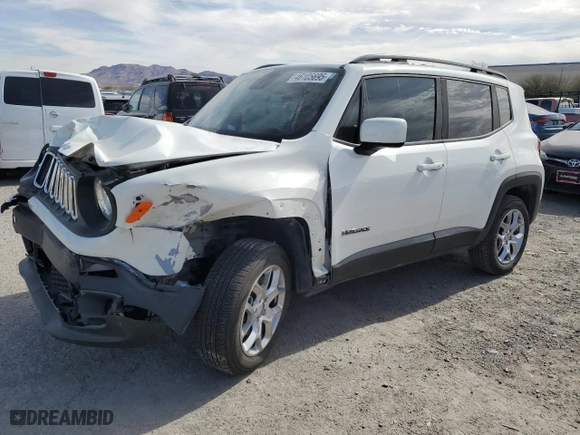 2018 Jeep Renegade Latitude with VIN ZACCJBBB8JPH60127, listed as a Copart auction lot 46105695 with NaN miles and Salvage Title. Bid and sale history available at carsss.com. Image 1.