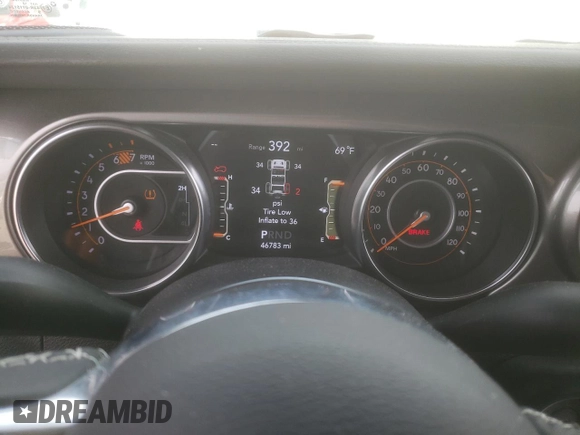 2018 Jeep Wrangler Unlimited Sahara with VIN 1C4HJXEN4JW200830, listed as a Copart auction lot 46298625 with 46,783 mi miles and Salvage title. Bid and sale history available at DreamBid. Image 9.