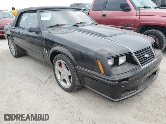1983 Ford Mustang GT with VIN 1FABP27F0DF213498, listed as a Copart auction lot 76520224 with 13,094 mi miles and Salvage title. Bid and sale history available at DreamBid. Image 4.