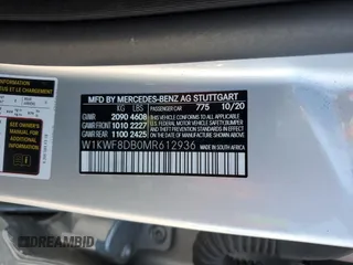 2021 Mercedes-Benz C 300 with VIN W1KWF8DB0MR612936, listed as a Copart auction lot 88154175 with 56,286 mi miles and Salvage Title. Bid and sale history available at carsss.com. Image 12.