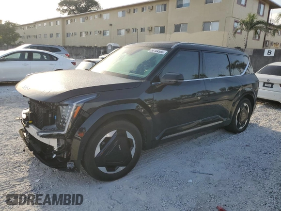 2024 Kia EV9 Land with VIN KNDADFS51R6026525, listed as a Copart auction lot 50104565 with 23,544 mi miles and Salvage Title. Bid and sale history available at carsss.com. Image 1.
