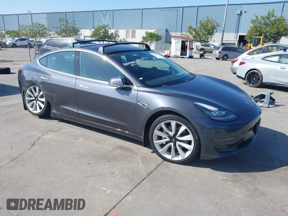 2018 Tesla Model 3 Long Range Battery with VIN 5YJ3E1EA4JF024102, listed as a IAAI auction lot 42100621 with 86,298 mi miles and . Bid and sale history available at DreamBid. Image 1.