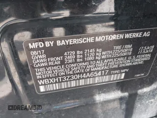 2017 BMW X1 xDrive28i with VIN WBXHT3Z30H4A65417, listed as a IAAI auction lot 42328797 with 103,788 mi miles and . Bid and sale history available at DreamBid. Image 9.