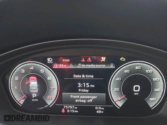 2022 Audi A5 Sportback S line Premium Plus z VIN WAUFACF57NA033636, wystawiony jako IAAI lot #41947545 z przebiegiem 75 797 mil mil oraz . Historia ofert i sprzedaży dostępna na DreamBid. Obrazek 7.