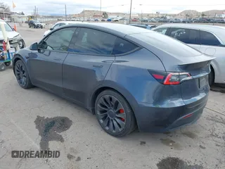 2021 Tesla Model Y Performance with VIN 5YJYGDEF4MF093227, listed as a IAAI auction lot 41603195 with Not Provided miles and . Bid and sale history available at carsss.com. Image 3.