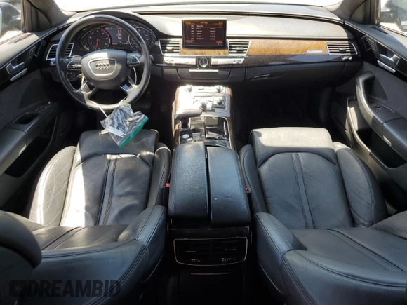 2013 Audi A8 4.0L with VIN WAUR2AFD5DN010742, listed as a Copart auction lot 62687735 with 107,984 mi miles and Salvage title. Bid and sale history available at DreamBid. Image 8.