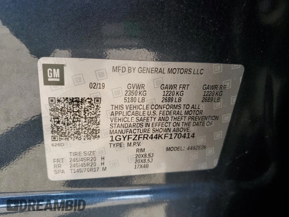 2019 Cadillac XT4 AWD Sport z VIN 1GYFZFR44KF170414, wystawiony jako Copart lot #45699935 z przebiegiem 67 731 mil mil oraz Szkoda całkowita • Salvage title. Historia ofert i sprzedaży dostępna na DreamBid. Obrazek 13.